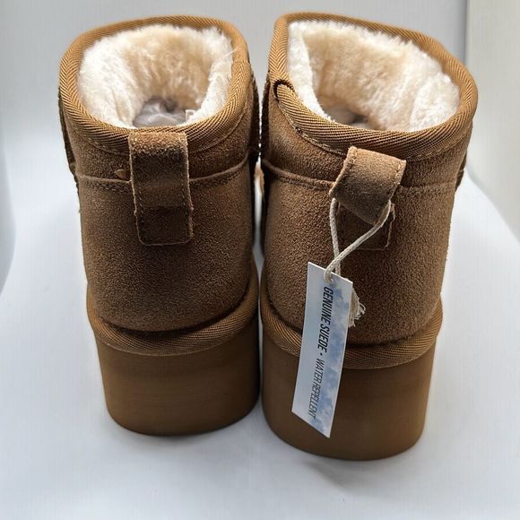 CUSHIONAIRE Women's Genuine Suede pull on platform boot +Memory Foam 8.5 CHESTNU - Picture 4 of 7